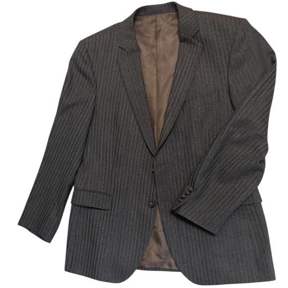 Strellson vintage size 42 (52 EURO) EUC pure wool Charcoal/brown Pinstripe Blaze - Picture 14 of 14